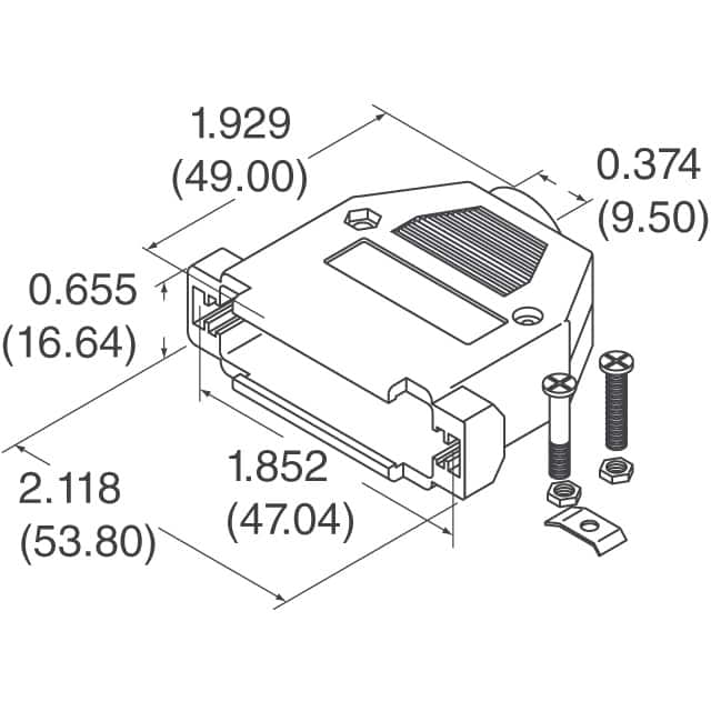 978-025-020R121 NorComp Inc.  Capots de connecteurs D-Sub en forme de D
